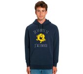 Sweat à capuche Homme - JE SOURIS SI J'AI ENVIE XS azul marino