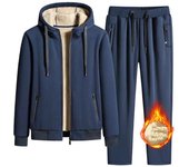 Conjunto de dos piezas de chaqueta con capucha de manga larga y pantalones con cordones acolchados y cómodos para otoño e invierno para hombre 5XL