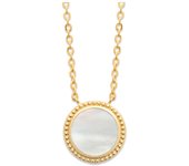 Les Trésors De Lily [R1160] - Collar chapado en oro 'Wisdom' oro blanco (nácar) - 13x13 mm blanco