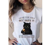 Camiseta estampada de moda con gato en 3D, encantadora tendencia, ropa bonita para mujer, ropa de manga corta, camisetas de verano, camisetas gráficas para mujer S