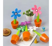 Cartoon Writing Signing Pen Soft rubber Sunflower Ballpoint Pen Sunflower Bonsai Ballpoint Pen amarillo
