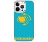 Coque iPhone - Kazajstán - Drapeau - Souple - Multicolore - Compatible iPhone 13 Pro