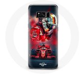Coque pour Samsung Galaxy S8 plus Formule 1 Sebastian Vettel Pilote F1 Rouge