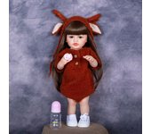 KEIUMI, muñeca Reborn de vinilo completo de silicona de 22 pulgadas, gran oferta, niña Betty, bebe Reborn, niña de 55 cm, compañeros de juego para niños 22 inch marrón