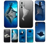 Funda de TPU negra para Xiaomi Redmi 9T Note 9T Note 10 8 8T 7 5G 4G Pro 10S Animal manta raya Redmi 9T