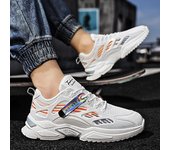 Nuevos zapatos gruesos para hombres, zapatillas de deporte transpirables de malla para caminar, zapatos para hombres 2023, zapatillas casuales para exteriores, zapatos para hombres de verano 39 blanco/azul