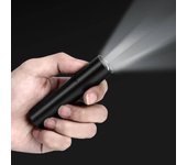 Mini linterna de aleación de aluminio con carga USB, linterna LED portátil con batería de litio 14500 integrada rojo rosa