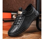 Zapatos informales de cuero para hombre, ligeros y transpirables, zapatos de otoño, zapatillas con cordones, zapatillas de deporte, calzado de negocios antideslizante suave 38