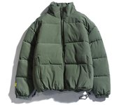 Ropa de calle, abrigo cálido para otoño e invierno, Parka a la moda con cuello levantado, chaqueta de invierno de Color sólido cálido para hombre 2022 S negro