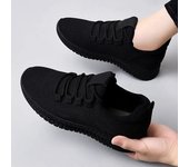 Zapatos deportivos informales para mujer, zapatillas ligeras, zapatillas blancas de malla transpirable para exteriores, zapatillas negras para correr, zapatillas deportivas para correr y tenis 35 negro