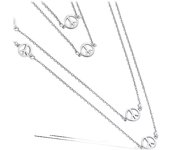 Les Trésors De Lily [G9058] - Collier sautoir Argent 'Peace' argenté (rhodié) - 85 cm- 8 mm