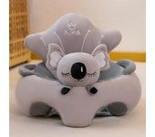 Funda de asiento de apoyo para sofá de bebé, silla de felpa, cómoda cuna para aprender a sentarse con dibujos animados para niños pequeños, lavable, sin relleno F