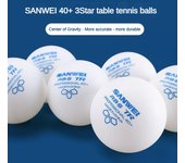 Pelotas de tenis de mesa Sanwei 3Star TR blancas, 10/30/50/100 unidades, pelotas de ping pong de entrenamiento profesional SANWEI 40+ con costura y rotación constante 10PCS