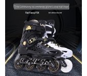 Patines en línea para adultos: elegantes zapatos planos profesionales de patinaje sobre ruedas para hombres y mujeres 38 negro/oro