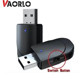 Adaptador inalámbrico USB 5,0, Dongle Bluetooth, transmisor y receptor de Audio 3 en 1, música estéreo para TV, PC, auriculares de coche con AUX de 3,5 MM negro