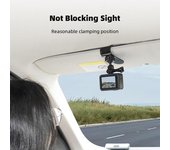 Soporte para cámara con visera solar para coche, rotación de 360 ​​grados, bloqueo antideslizante, soporte para vídeo Vlog a prueba de golpes, soporte para cámara deportiva para GoPro y Osmo Pocket 3 negro