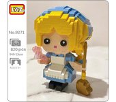 LOZ 9271, zapato de cristal de sirvienta de cuento de hadas, muñeca de princesa, escoba, modelo DIY, Mini bloques de diamante, juguete de construcción para niños sin caja