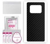 apgo Protective Skin Sticker for the back compatible with Sharp Aquos R6, Wrap Film, Foil, Vinyl - Pattern Carbon Black