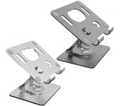 Soporte plegable para tableta de 4,7 a 12 pulgadas, soporte para teléfono móvil, soporte para portátil hueco giratorio de 360 grados, soporte de escritorio para accesorios de iPad plata
