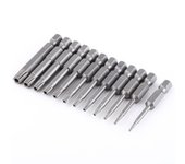 Juego de 12 puntas de destornillador de estrella magnéticas de acero S2 de 14 pulgadas y 50 mm, T5T40