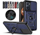 Para Realme9i RMX3491 6.6  Funda deslizante para lente de cámara Funda protectora para teléfono para OPPO Realme 9i 9 i Armadura Anillo magnético Soporte Cubierta trasera For Realme 9i oro rosa