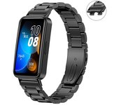 Correa de acero inoxidable para Huawei Band 8/9, correa de reloj para hombre y mujer, repuesto para Huawei Band 8 con herramienta For Huawei Band 8 9 negro