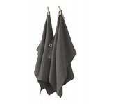 Lot de 2 essuie-mains  Gaïa  50 x 70 cm  Gaze de Coton  - Gaïa Granit