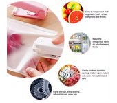 1 mini máquina selladora de bolsas térmicas, portátil, para cocina, para llevar a mano. blanco