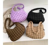 Bolsos de viaje elegantes para mujer, bolso tipo cartera informal acolchado de gran capacidad, bolso bandolera acolchado de moda, bolsos de hombro acolchados beige