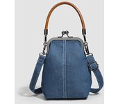 Bolso con clip, bolso vaquero, bolso para celular, bolso cruzado, bolso artístico, bolso de mujer hecho a mano