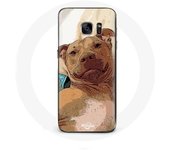 Coque pour samsung galaxy S6 edge American Pit Bull Terrier Marron