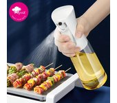 Botella pulverizadora de aceite para cocina, barbacoa doméstica, aceite de oliva, bote pulverizador de aceite comestible, artefacto pulverizador de aceite 200ML blanco