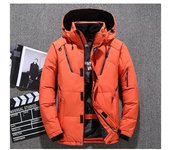 Chaqueta de plumón de pato blanca para hombre, abrigo grueso con capucha cálido, abrigo informal de alta calidad, Parka de invierno térmico para hombre M  45-55KG azul