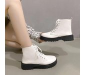 Zapatos de mujer de moda 2024, botas de tobillo de marca para mujer, botas clásicas modernas para mujer, punta redonda, cordones delanteros, tacón medio, zapatos de mujer de talla grande 35