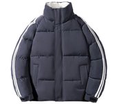 Nueva versión coreana de invierno para hombres de chaqueta de plumón para parejas abrigo ligero y grueso M gris
