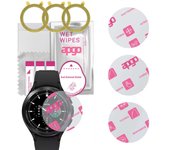 3x apgo Ultra-Clear Hybrid protector de vidrio compatible con Samsung Galaxy Watch4 Classic 46mm, nano vidrio flexible, excelente reemplazo para vidrio templado