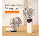 Mini ventilador USB de mano, ventilador pequeño silencioso portátil con pantalla Digital LED inteligente, ventilador recargable plegable de 6 velocidades