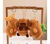 With turtle Plush Couple Keychains Rotatable Capybara Plush Doll Capybara Plush Keychain  Couple Style 2