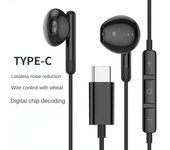 Auriculares tipo c, venta al por mayor, control de cable, auriculares digitales en vivo para Karaoke, auriculares con cable para juegos Semi-en-oído