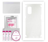 apgo Protective Skin Sticker for the back+sides compatible with Oppo Reno4 Pro 5G, Full Wrap Film, Foil, Vinyl - Pattern Matte Transparent