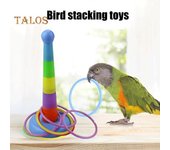 Juego de juguetes apilables para loros, ecológico, sin olor, colorido juguete de baloncesto, mini carrito de compras, kit de juguetes para masticar y moler para loros. 5pcs