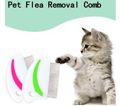 Herramienta de eliminación de pelusas, peines de acero inoxidable para el cuidado de perros y gatos, peine para el pelo de mascotas, peine para pulgas y piojos, accesorios para mascotas rojo rosa