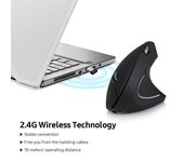 Ratón vertical inalámbrico recargable YWYT 2.4G Ratón vertical ergonómico Ratón óptico 3 niveles ajustables negro
