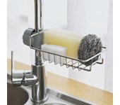 Estante de acero inoxidable para fregadero de cocina: almacenamiento creativo de una sola capa para trapos y artículos sanitarios