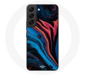 Coque pour Samsung Galaxy S21 FE Texture abstraite bleu noir rouge