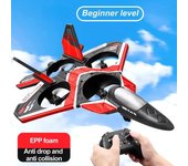 Nuevo RC Quadcopter Avión de espuma con luz LED 2.4G Radio Control Planeador Control remoto Luchador Niño Juguete Regalo para niños Resistente a caídas con luz 1 Battery rojo