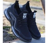 Zapatos casuales de moda transpirables cómodos Flyknit de verano para hombres 44 blanco