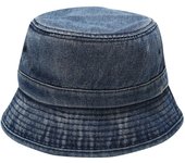 (Proyector)Sombrero de pescador con sombrilla de mezclilla sólida a la moda para adultos, sombrero de lavabo, sombrero de pescador para exteriores One Size azul