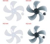 Aspa de ventilador silenciosa de plástico Universal de 12/14 pulgadas, 5 hojas con cubierta de tuerca para ventilador de Pedestal de pie para el hogar, accesorios para ventilador de mesa 12 Inch gris