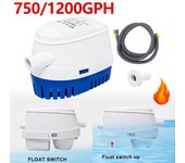 Bomba de achique sumergible automática para embarcaciones con interruptor de flotador, 750/1200 GPH, bomba de nivel bajo de agua para lanchas rápidas, accesorios para embarcaciones